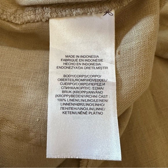 Lauren Ralph Lauren Wide-Leg Tan Linen Pants Size 12 - Picture 10 of 14